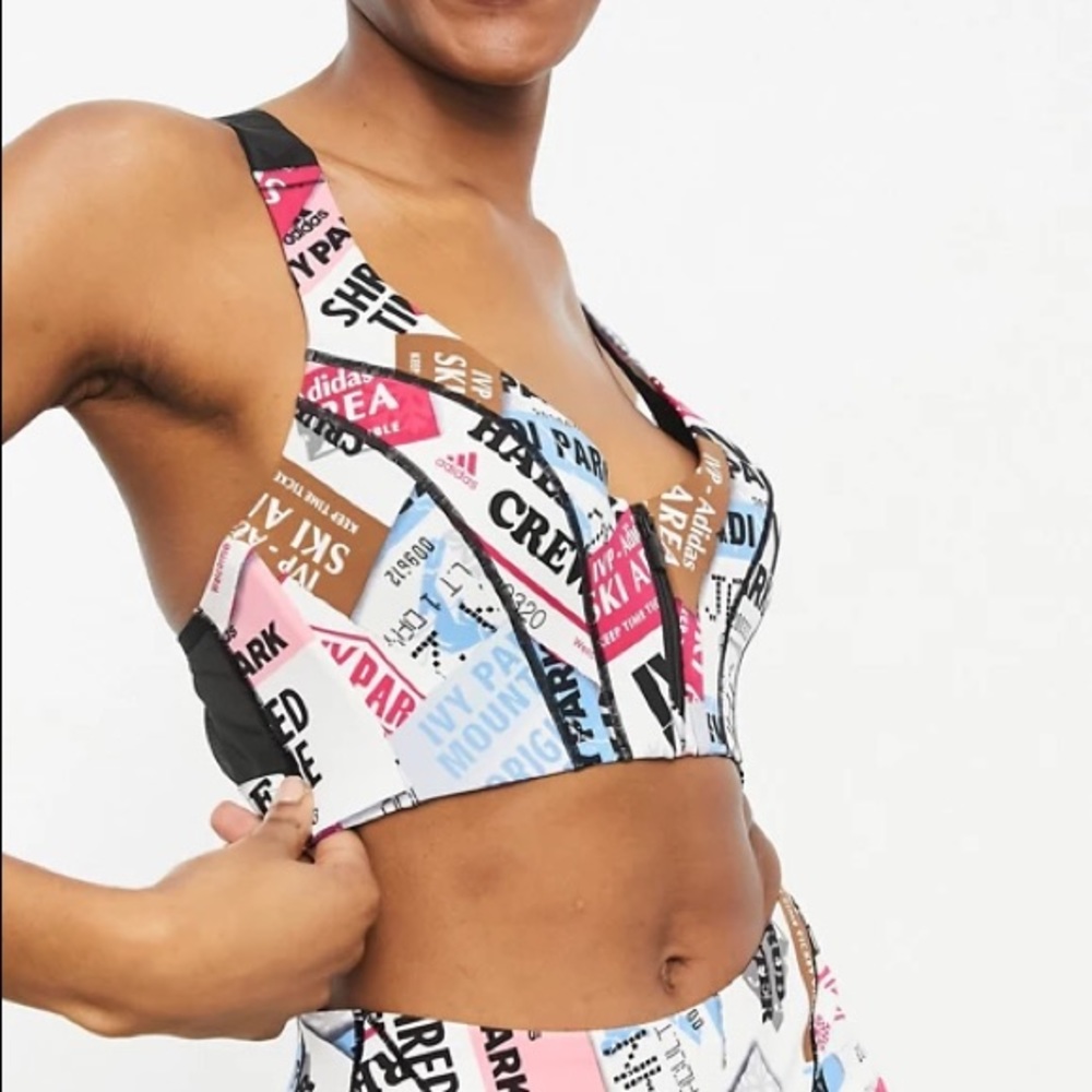 Ivy park icy park Adidas XS ski tag zip bra